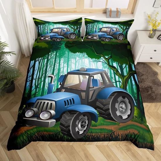 Tracteur Housse De Couette Cartoon Farm Cars Parure De Lit 140X200Cm
