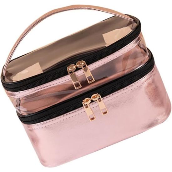 Lot De 2 Sacs De Rangement Diamant - Trousse Cosmétique Double Couche Grande Capacité Voyage