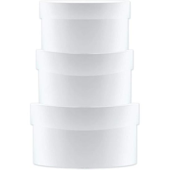 Boîtes Cadeaux Rondes Ursus - Set De 3 Tailles Assorties, Carton Blanc