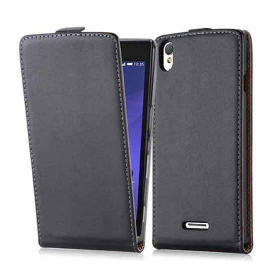 Coque Portefeuille En Simili-Cuir Pour Sony Xperia E3 - Fermoir Magnétique, Stand, Porte-Cartes - Protection Complète - Couleur Marron Café - 5
