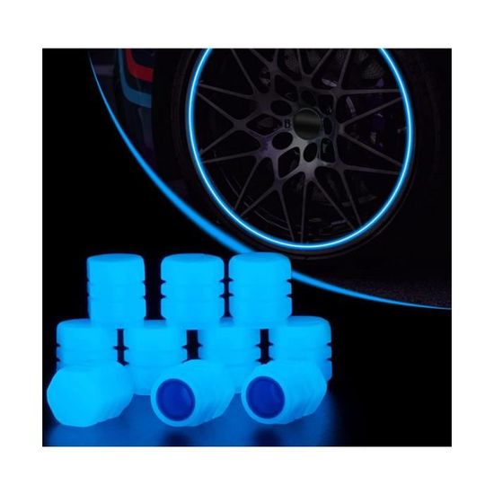 Bouchons De Valve Pneu Lumineux - Lot De 8 - Fluorescent ABS - Accessoire Voiture Style Sport - Compatible Presta, Universel - 10
