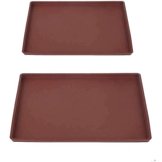 Tapis De Cuisson Silicone 2 Pièces - 30,5x25,8cm, Rouge, Pour Pâtisserie, Biscuits, Pizza