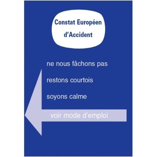 Lot de 3 constats amiable accident Agréés - Toutes assurances France et Europe