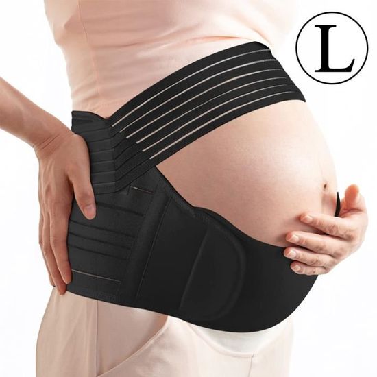 JANZDIYS 3PCS Ceinture de Grossesse-L-Noir-Support Lombaire et Soutien Abdominal-Ceinture Femme Enceinte