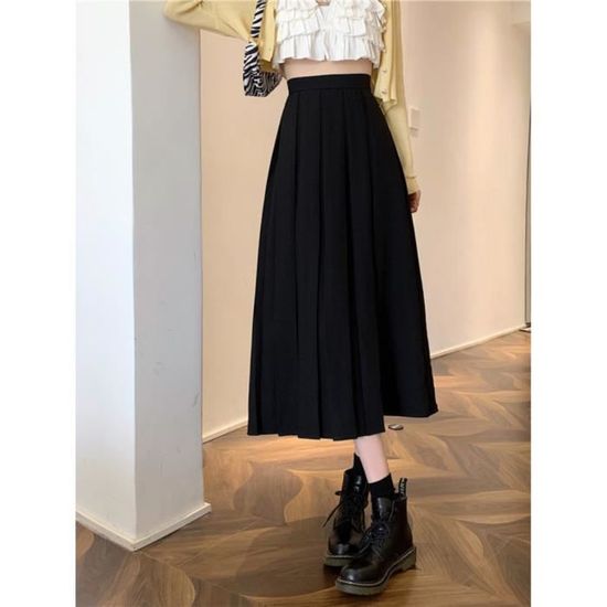 Jupe Femme Noire A-Ligne Taille 26 Pouces - Preworn Polyester Et Viscose - Régulière