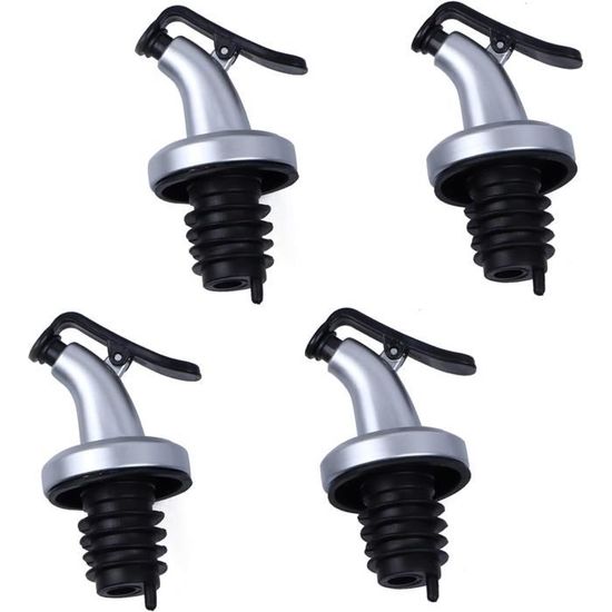 Becs Verseurs Vin Lot 60 Pièces - Argenté Anti-goutte - Réutilisable PET - Pour Bouteilles Vin/huile/alcool Lot 60 Becs Verseur Argentés