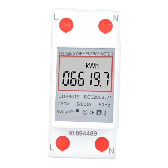 DDS6619-007 Compteur d'énergie électrique monophasé multifonction Power Meter 2P 230V-RUI