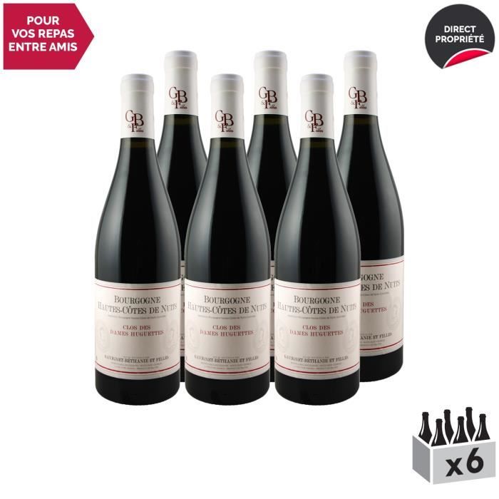 Bourgogne Hautes Côtes de Nuits Clos des Dames Huguettes Rouge 2017 - Lot de 6x75cl - Domaine Gavignet-Béthanie et Filles - Vin AOC