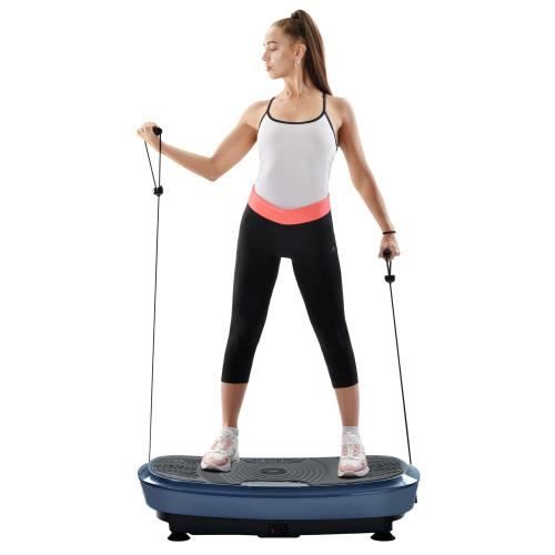 Fitness Plateforme Vibrante et Oscillante Ultra Slim Perte de poids & Brûleur de Graisses à la Maison Bluetooth--BLEU