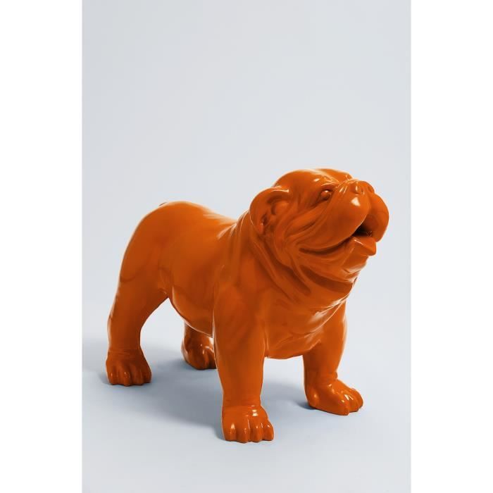 Statue chien bouledogue anglais debout taille S - LONDRES - 60cm - sculpture résine animal design deco decoration