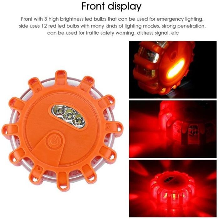 Voyant d'alarme clignotant de secours de sécurité routière magnétique 15 LED pour le bateau de camion de voiture