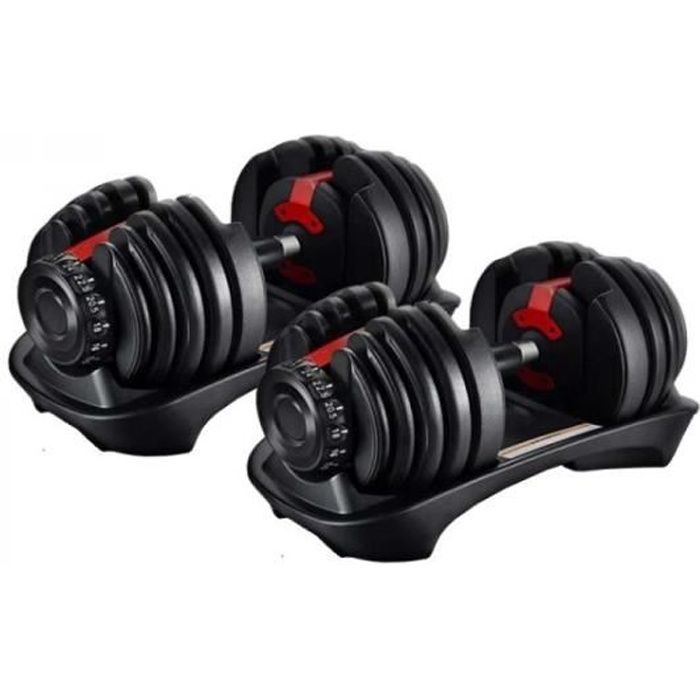 PAIRE D’HALTÈRES RÉGLABLES PAR MOLETTE 2.5-24KG