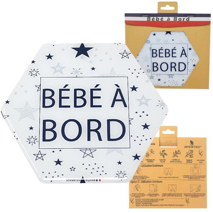 Adhésif / Autocollant Bébé à Bord en doming ultra-résistant pour voiture - Fabrication Française