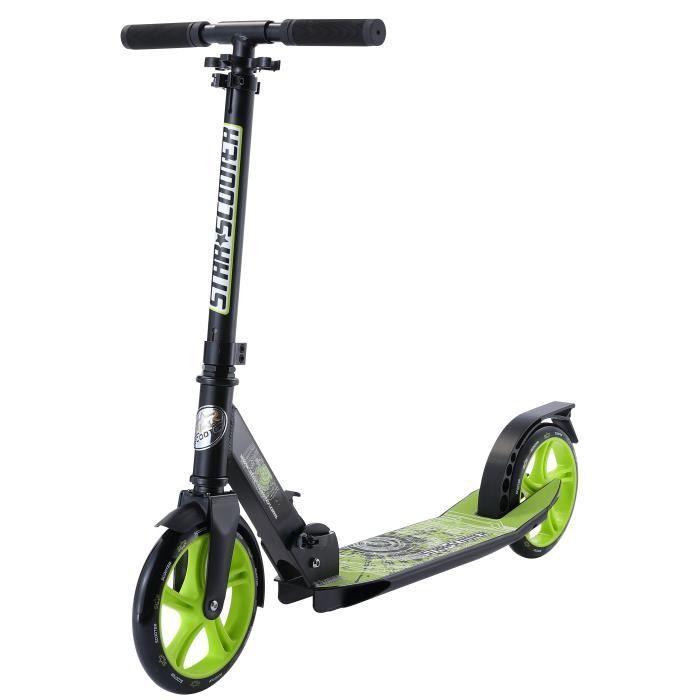 STAR-SCOOTER - Patinette-Trottinette - 205mm - pour enfants de 7 ans - Edition Premium Cruising - garçons et filles - Noir & Vert