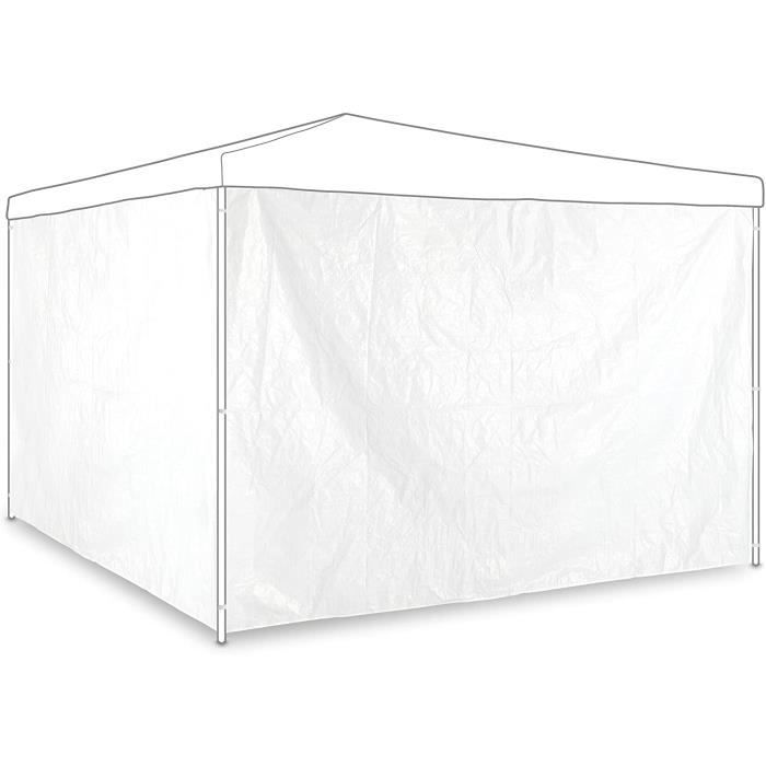 TONNELLE Paroi latérale tonnelle, Lot de 2, Panneau pour pavillon 3x2 m, imperméable, sans fenêtres, Plastique, Blanc1012
