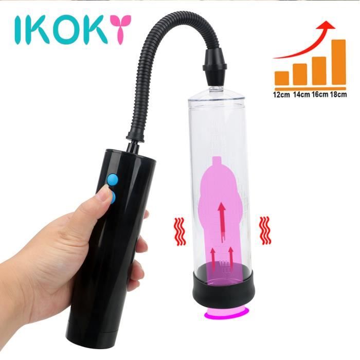 IKOKY vibrateur pompe à pénis pompe à vide érection pénienne formation prolonger agrandisseur pompe électrique 3 vitesses Sex Toys