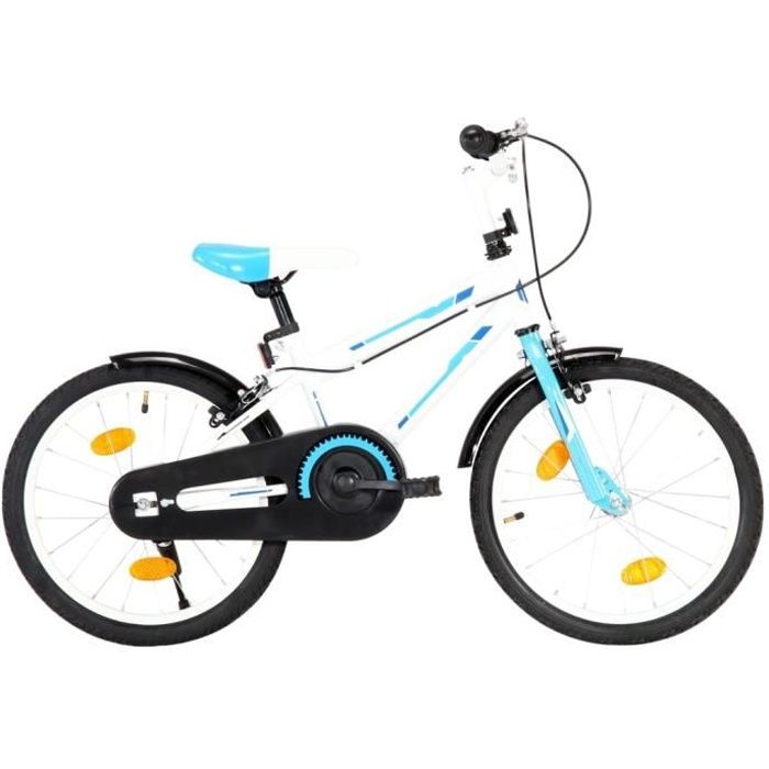 22006AO Vélo fille garçon - Vélo pour enfants 18 pouces Bleu et blanc