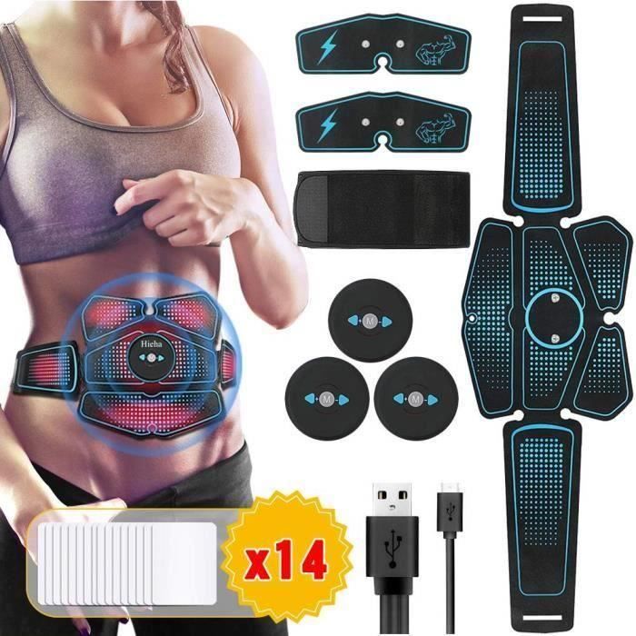 Electrostimulateur Musculaire USB charge,EMS 8 Ceinture Abdominale Electrostimulation-Bras-Cuisse Muscle Forme d'exercice Fitness