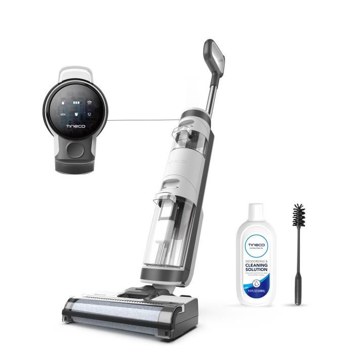 TINECO iFloor3 Nettoyeur vapeur,Aspirateur,Sécheur 3 en 1, Balai éléctrique pour sols durs et moquettes