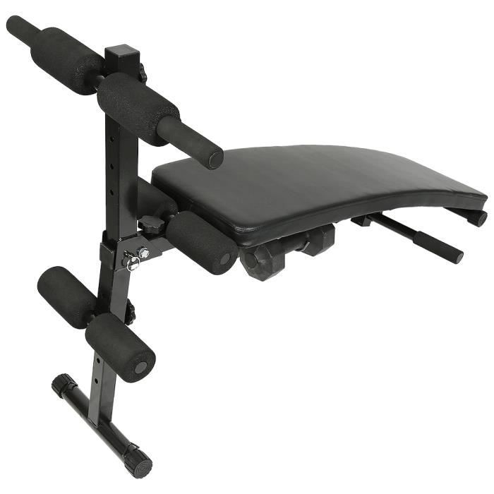 Banc d'entraînement, pliable Banc de musculation pour abdominaux et dos avec 2 haltères + 2 cordes d'entraînement