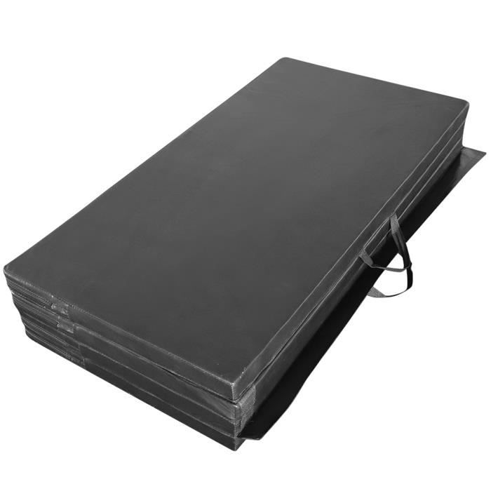 BOZ Tapis de yoga fitness pliable pratique noir