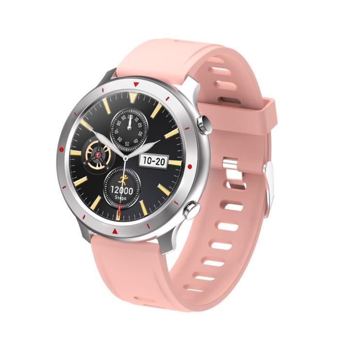 Montre connectée F87 sport bluetooth smartwatch rappel intelligent surveillance de santé -Rose
