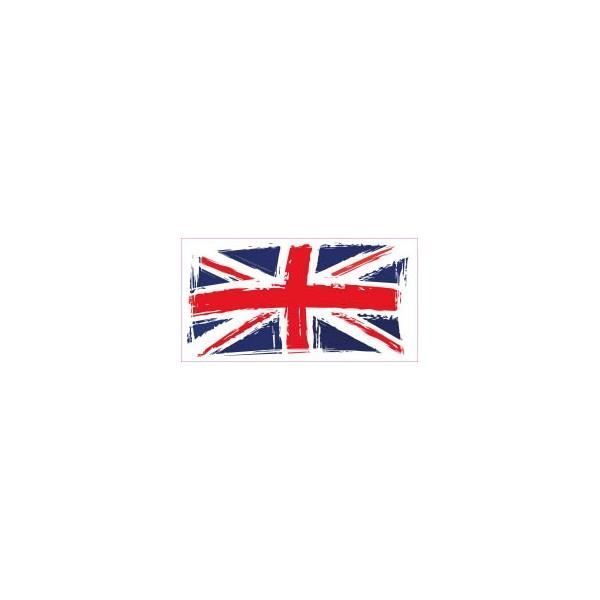 Drapeau abimé Angleterre Royaume-Uni autocollant sticker adhesif Taille : 4 cm