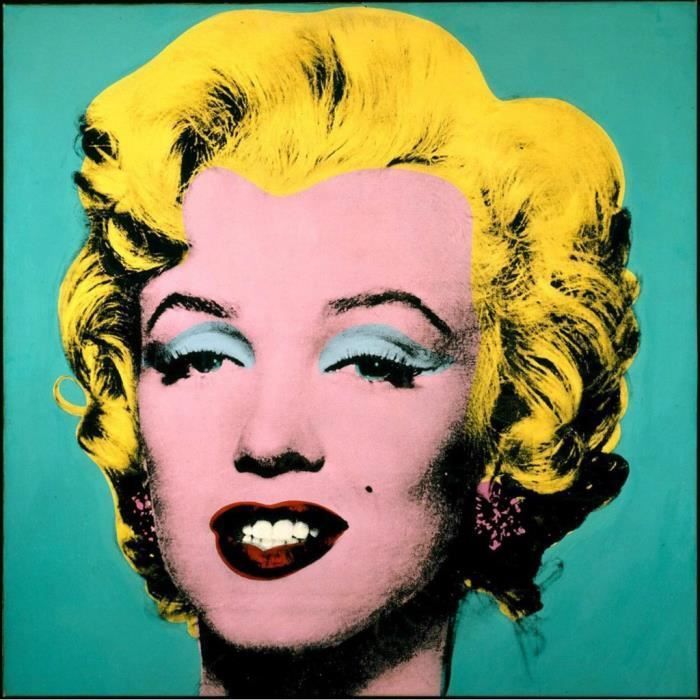 Poster Affiche Andy Warhol Portrait Marilyn Monroe Pin Up Bleu Pop Art 60's 31cm x 31cm