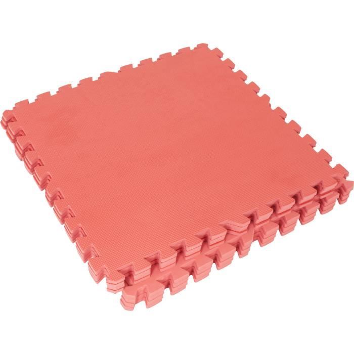 Tapis de protection interconnectables de 1,2cm en mousse - EVA 8 carré de 60x60cm Rouge