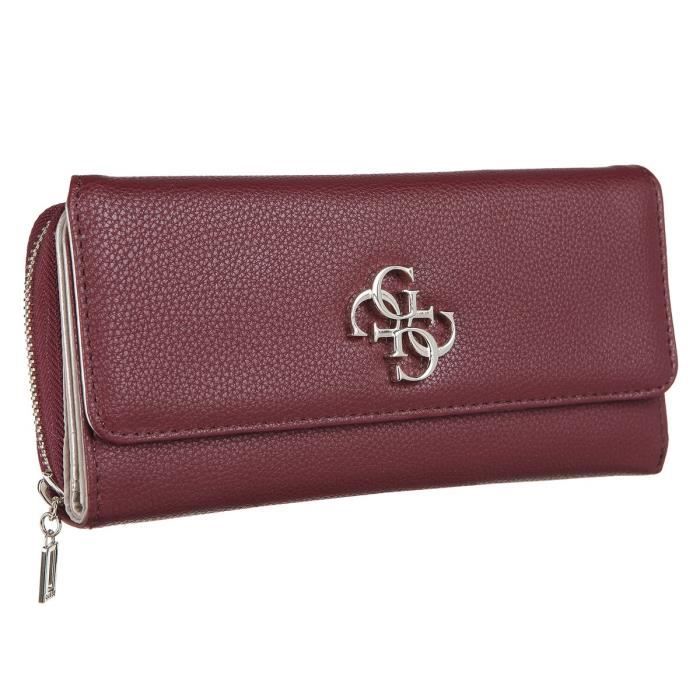 GUESS Portefeuille Rouge Bordeaux Femme