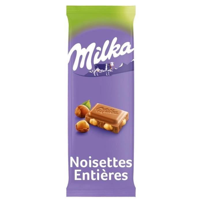 MILKA - Lait Noisettes Entières 200G - Lot De 4