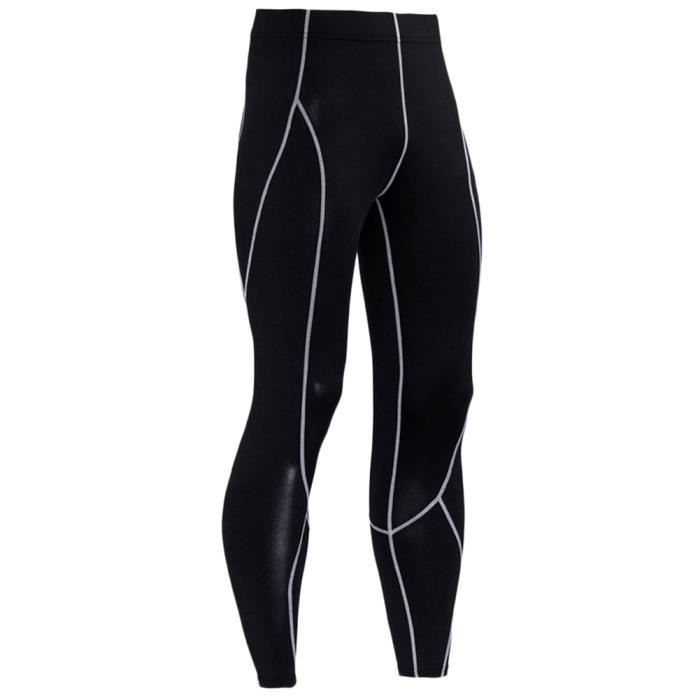 Legging Sport Homme Collant Running Fitness Pantalon De Compression Slim Fit Respirant Gris XL