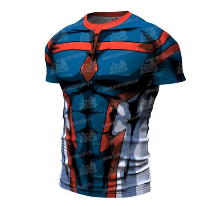 Tee shirt - d'été My Hero - Noir-Rouge-clair