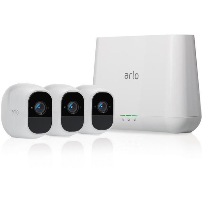 Arlo Pro 2-VMS4330P-100EUS-Kit de sécurité 100% Sans Fils-Pack de 3-Batterie rechargeable-Alarme 100 dB 1080p Jour/Nuit