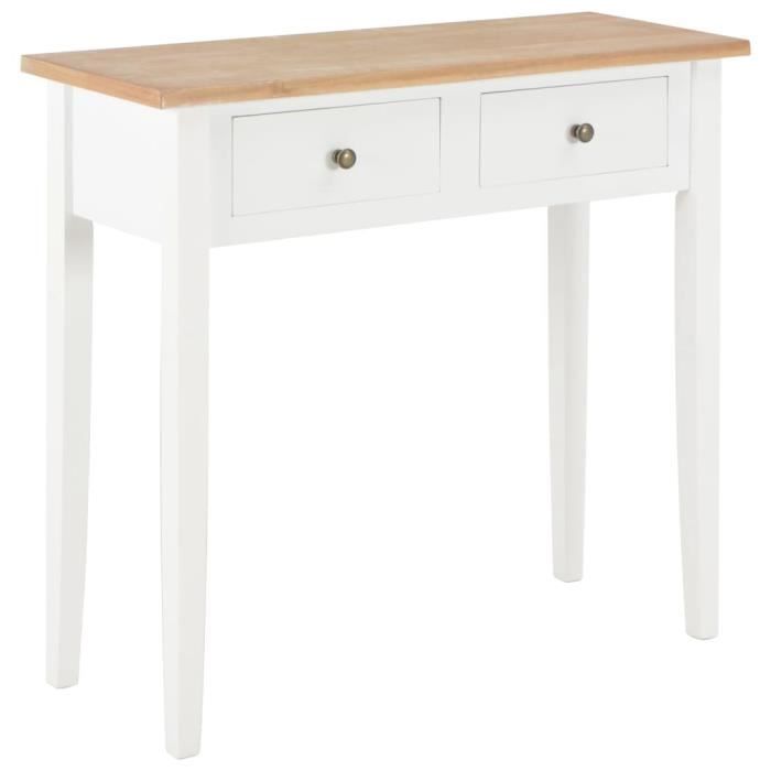 Table de Console-Table d’Appoint Contemporain et coiffeuse Blanc 79x30x74 cm Bois