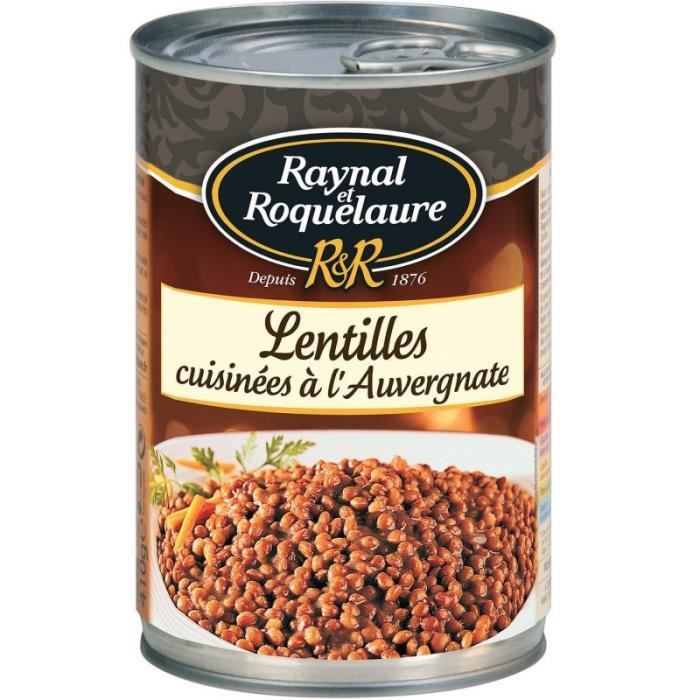 RAYNAL ET ROQUELAURE - Lentilles Cuisinées À L'Auvergnate 410G - Lot De 4