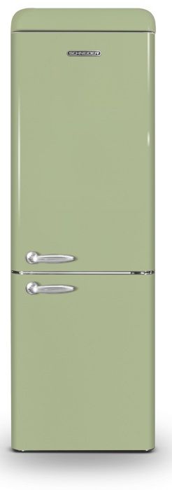 SCHNEIDER SCB300VVA Réfrigérateur combiné inversé Vintage 300 litres (209 litres + 91 litres) - froid brassé - coloris vert - A++