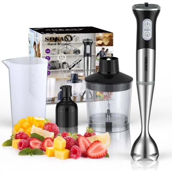 Mixeur Electrique SOKANY® Mixeur-Plongeur Multifonction 4en1 Multifonction Desire 800W 5 vitesses