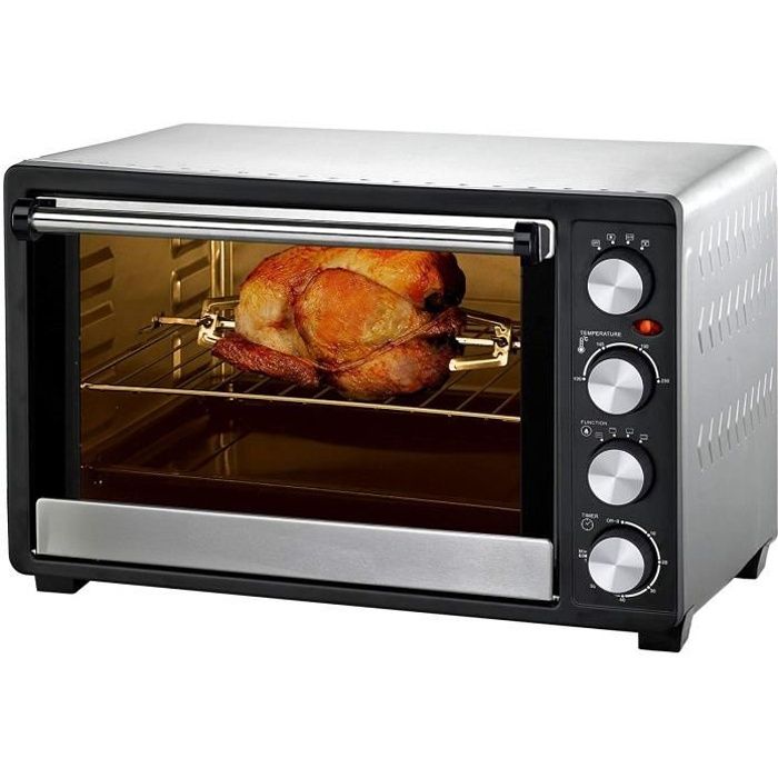mini four 30 litres avec convection et fonction rôtissoire et pizza gris noir