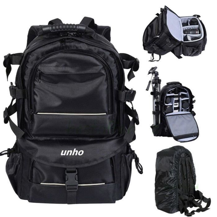Sac à Dos pour Appareil Photo avec Compartiment pour Ordinateur Portable et Housse de Pluie Imperméable