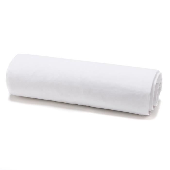 Drap housse 140x200 CHANTILLY 100% coton 57 fils Blanc