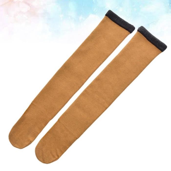 1 Pair Women Cotton Stocking Stylish Color Cold Protection Socks Long Tube Lady for Autumn ABATTANT WC - REHAUSSEUR WC