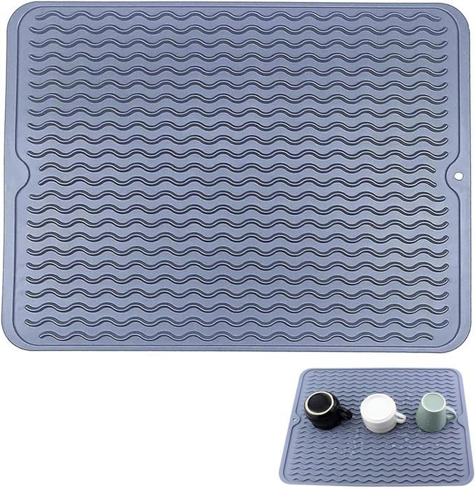 1 Tapis De Séchage Ovale Long,1 Brosse À Joint,Tapis De