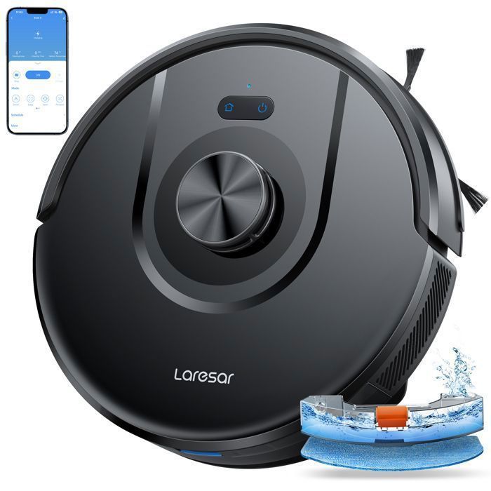 Aspirateur Robot Laveur Laresar 5000Pa Navigation LDS intelligente-3 en 1-5 Cartes 200m 180 mins APP / WIFI / Alexa Contrôle - Laresar