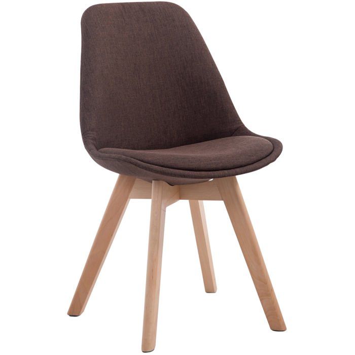 Chaise de salle a manger x1 design scandinave en tissu marron et pietement a 4 pieds en bois clair 10_0003273 Chaise de salle a manger x1 design scandinave en tissu marron et pietement a 4 pieds en bois clair 10_0003273