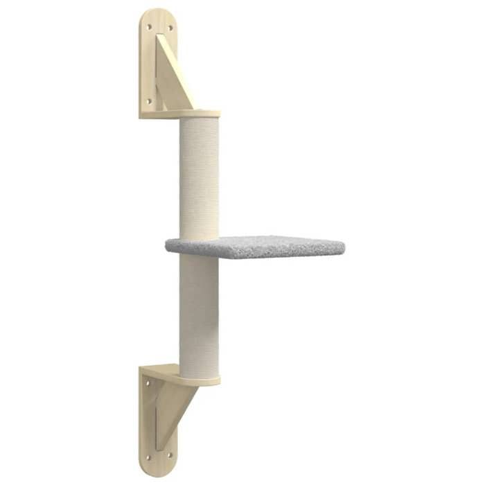 Comparer les prix de Arbre à chat meuble tour grimper jouet grattage grattoir escalade plateforme mural avec griffoir clair 85,5 cm gris 02_0022778
