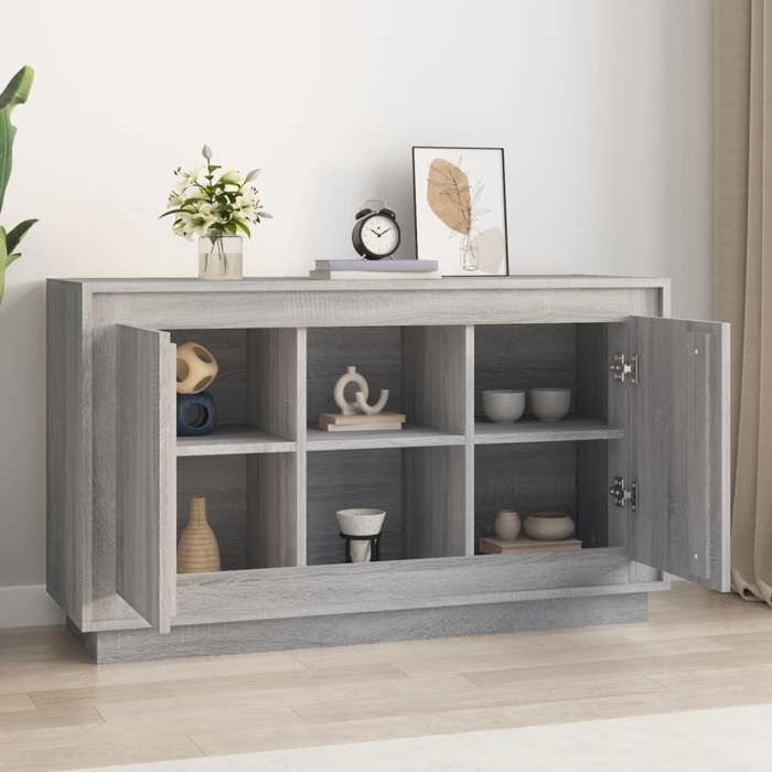 Bon plan Buffet bahut vaisselier - JILI HOT - Buffet sonoma gris 102x35x60cm - Bois dingénierie - commode Salon/Cuisine