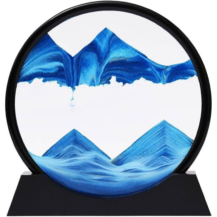 Noir L - Paysage 3D sablier, sable en mouvement, Art de la mer profonde