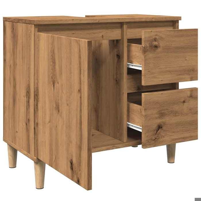 Promotion mai * Armoire lavabo - Meuble de lavabo - chêne artisanal 65x33x60 cm EU7510857121