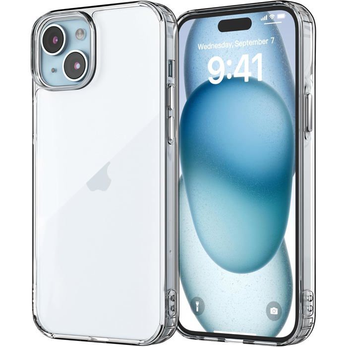 Coque IPhone 15 6,1" Avec MagSafe Et 2 Protèges-écrans Anti-espion - Protection Militaire, Anti-choc Et Transparente - Rose